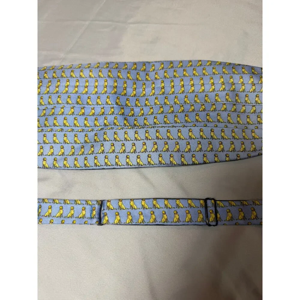 Yellow Retriever (Lab/ Golden) Tie and Cumberbund 100% Silk Peter Blair